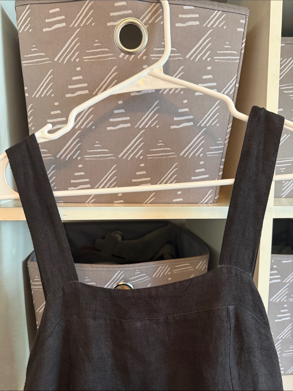 Black Linen Maxi Dress with Square Neck - Picture 3 of 11